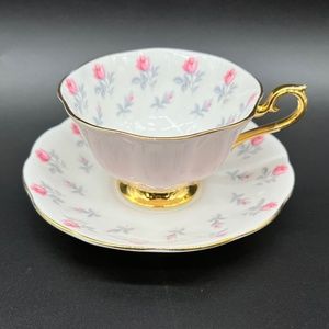 Royal Albert Pink Small Roses Tea Cup Saucer Set England Bone China